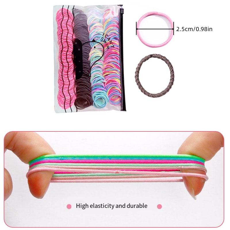 1200 Pcs New Dopamine Fashion Colored Hair Rope Small Flower Grab Set For Women Children As Gift (Color Random)