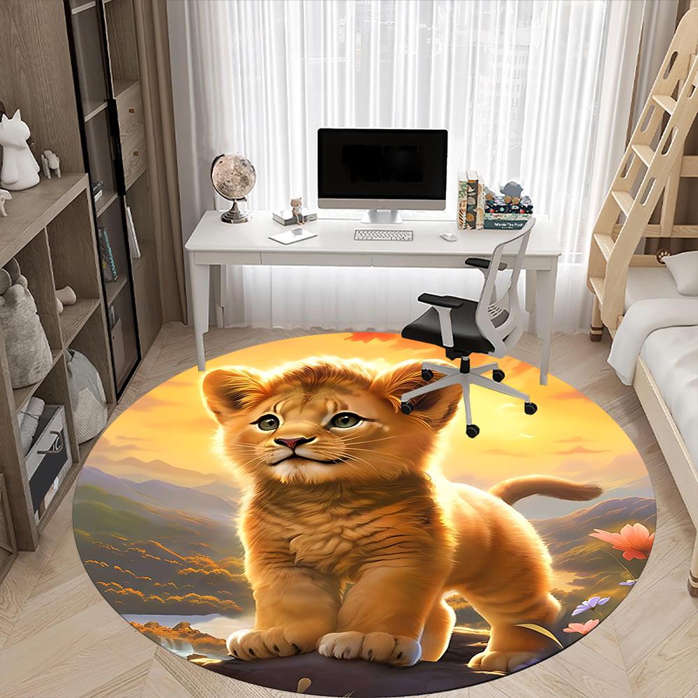 1pc Lion Cub Chair Carpet for Office Non-Slip, Lightweight, Machine Washable Rug for Office, Room - Holiday Decoryy251016018