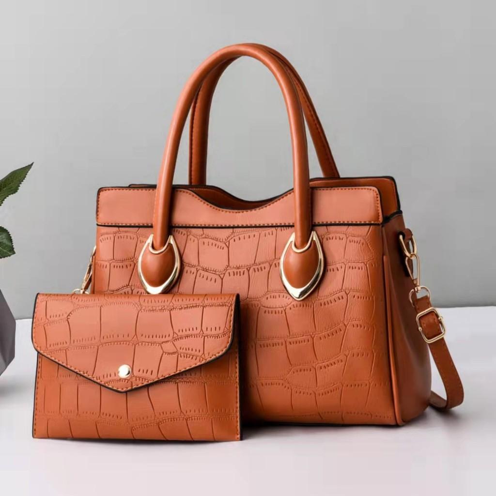 

Stone Solid Texture Color Single Shoulder Crossbody Bag With Fashion Wallet жёлтый