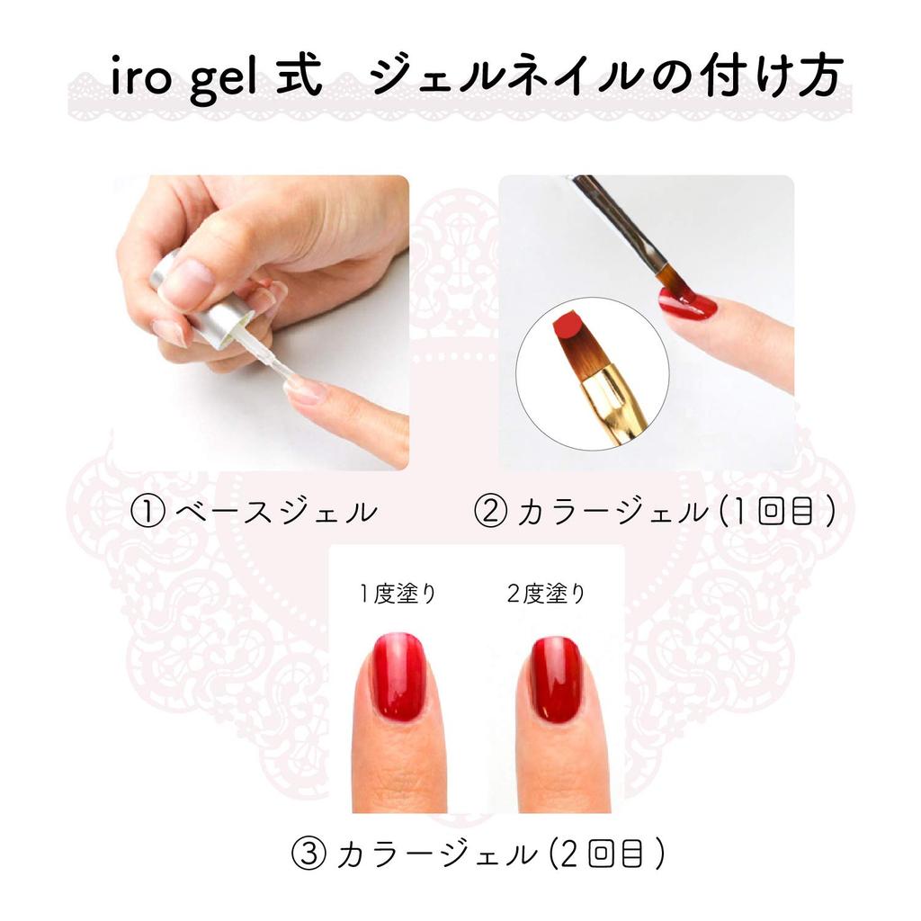 iro gel Gel Nail UV LED Compatible Base Coat Top Coat Set Wipe (Iro Gel) & [No Required]