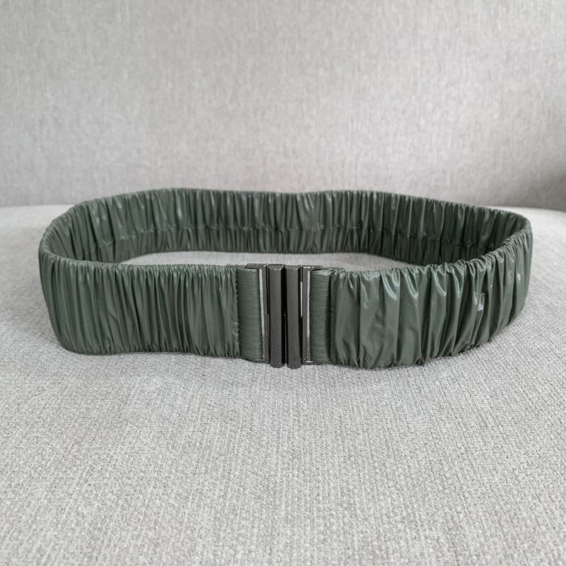 Down Fabric Smooth Elastic Belt, Pleated Elastic Waist Seal, Women's Wide Hundred with Down Waist