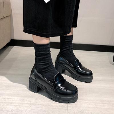 Zapatos Mocasines de Moda Zapatos de Salón Zapatos Lolita con Tacones Estudiante de Secundaria Japonesa Chica Femenina Zapatos de Plataforma Uniforme JK Mujeres Tacones Mujer