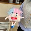 Plush Cute Hairy Doll Crossbody Bag With Zipper Closure For Daily Use