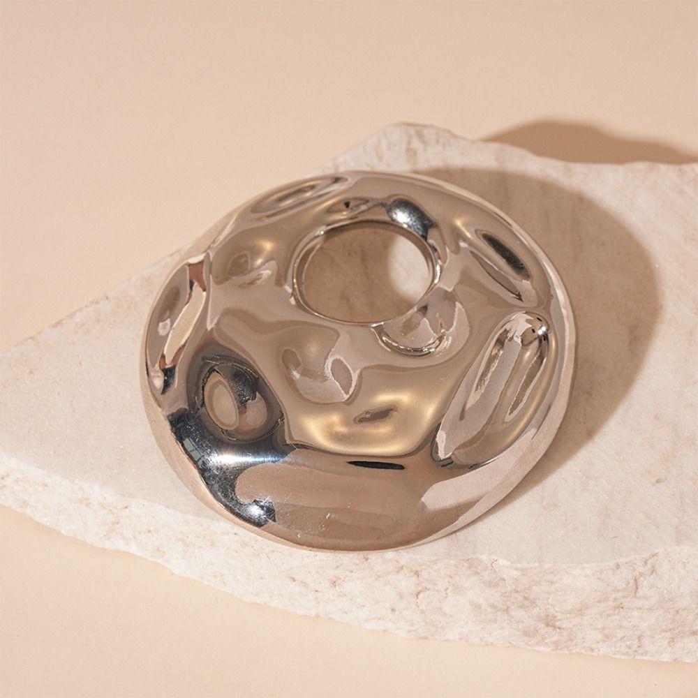 Round Water Ripple Pins Retro Hollow Out Brooch Trendy Irregular Geometric Brooch  Party