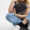 Coach Savannah 28 Logo Pebbled Leather Shoulder Handbag Large Women's Black