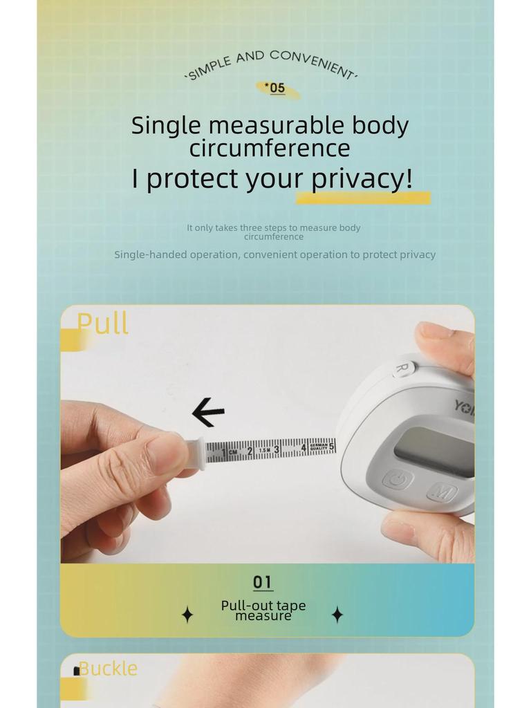 Yunkangbao Bluetooth Smart Leather Ruler for Height and Circumference Measurement