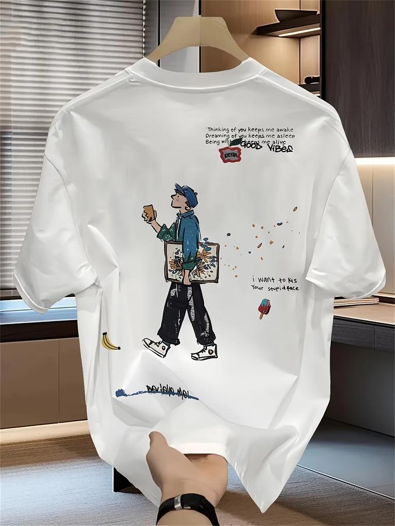 Cute Camping Adventure Graphic Tee With Cartoon Suv And Tent Print 100 Cotton Mens Tshirt Summer Outdoorinspired Casual Top