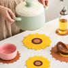 1pc Cute Sunflower Heat-Resistant Mat for Kitchen & Dining, High-Temperature Resistant Coaster Pad, PVC Burn Protection Table Mat