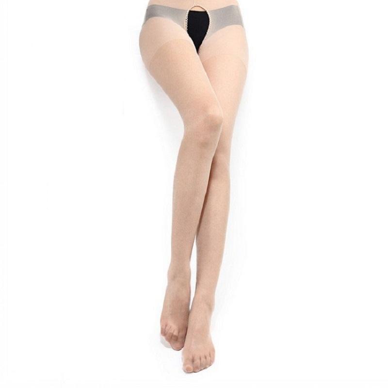 Sexy woman cortchless stockings lingerie ultra elastic Silk stockings Sheath Tight for Hot cuddly girl open crotch pantyhorse