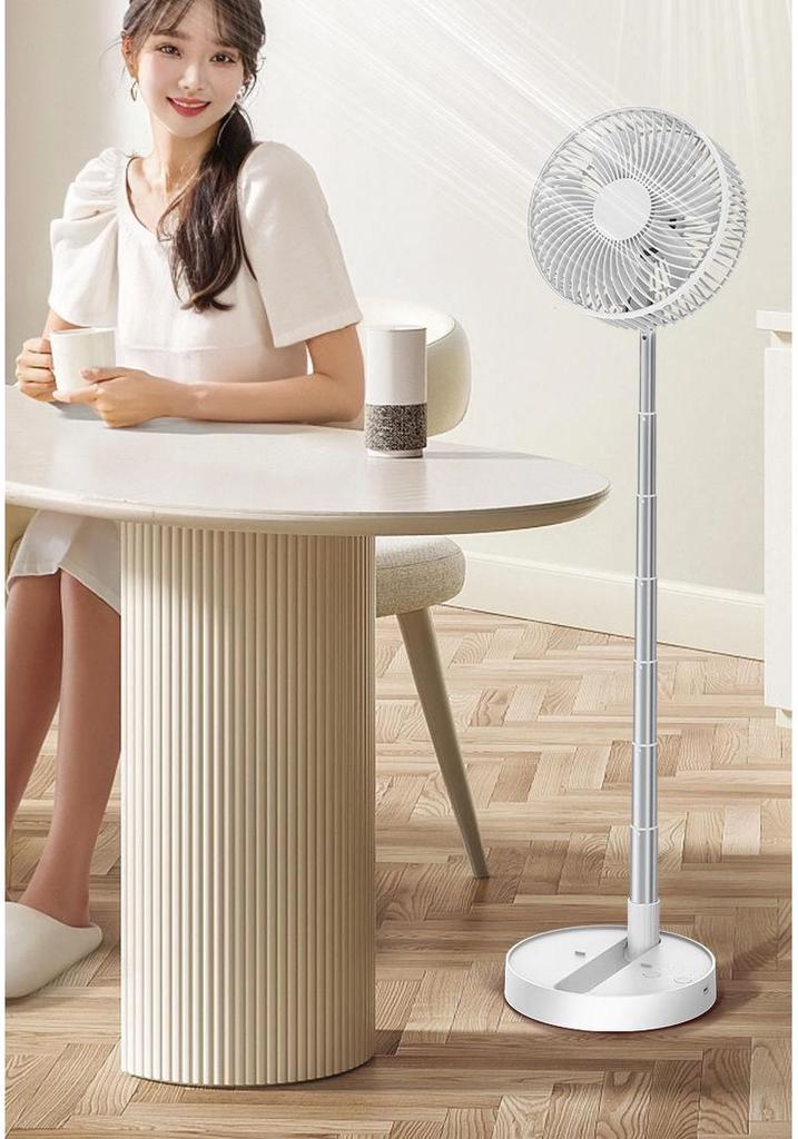 Compact Foldable Office Desk Fan: Rechargeable, Oscillating, Strong Wind, Long Battery Life, Portable for Student Dorms