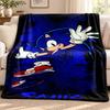 Sonic Blanket Flannel Blanket Soft Cozy Plush Throw for Sofa Bed Lightweight Home Decoration Outdoor Camping