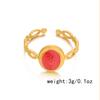 Stainless Steel Enamel Fashion Rings for Women Simple Trendy Trendy Adjustable Personality Jewelry Exquisite Minimalist Gift