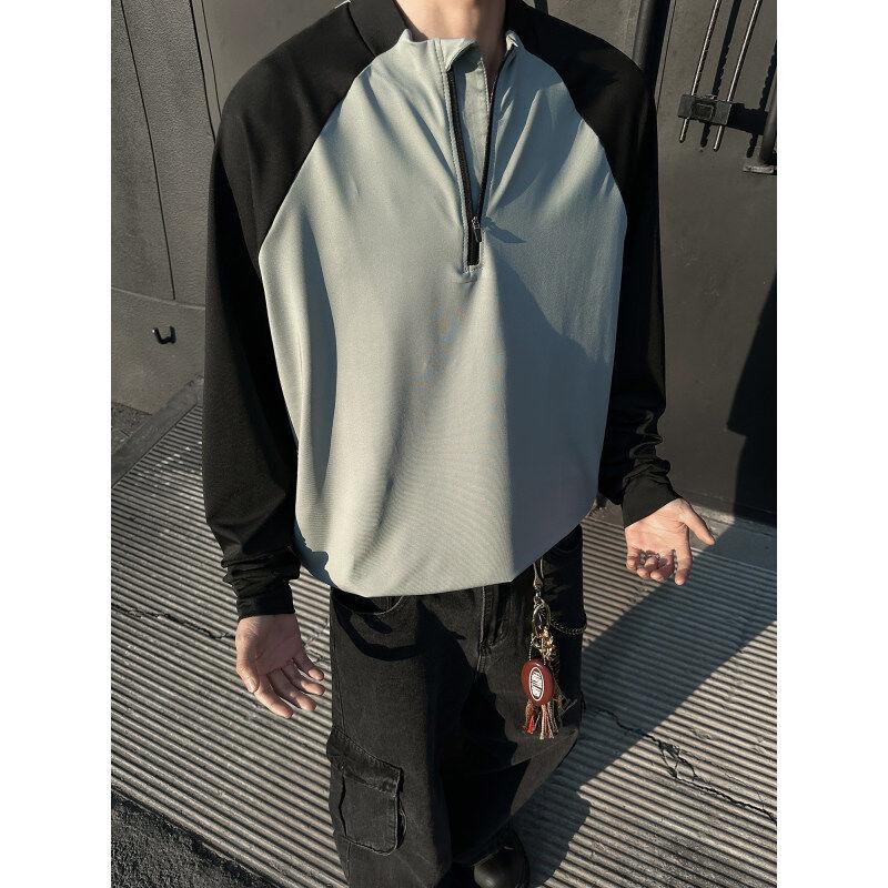 Американская худи для велоспорта с цветовыми блоками на молнии до середины с длинным рукавом XL серый 2950₽