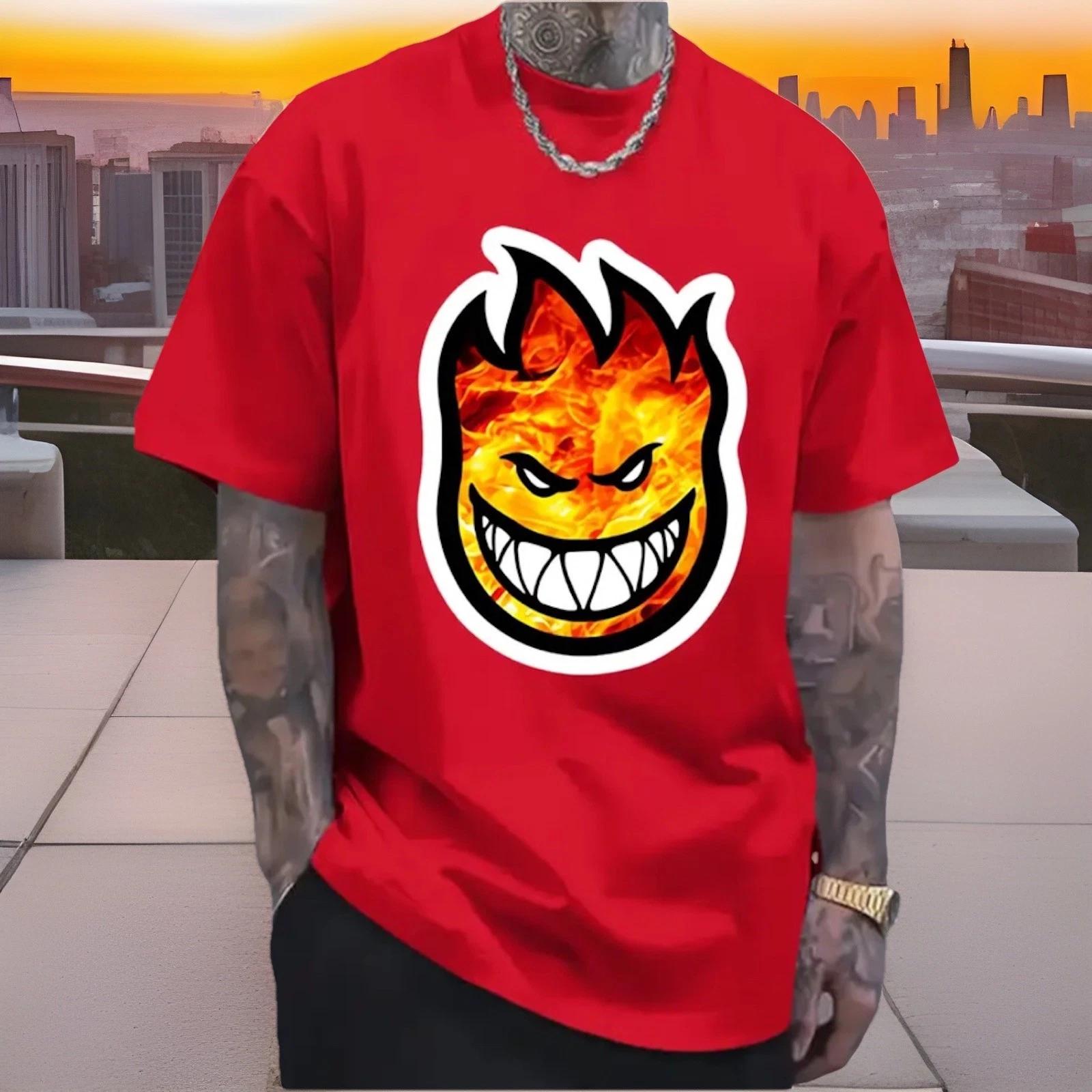 Skateboard T-Shirt - Mens Medium Cotton Red M 2XL