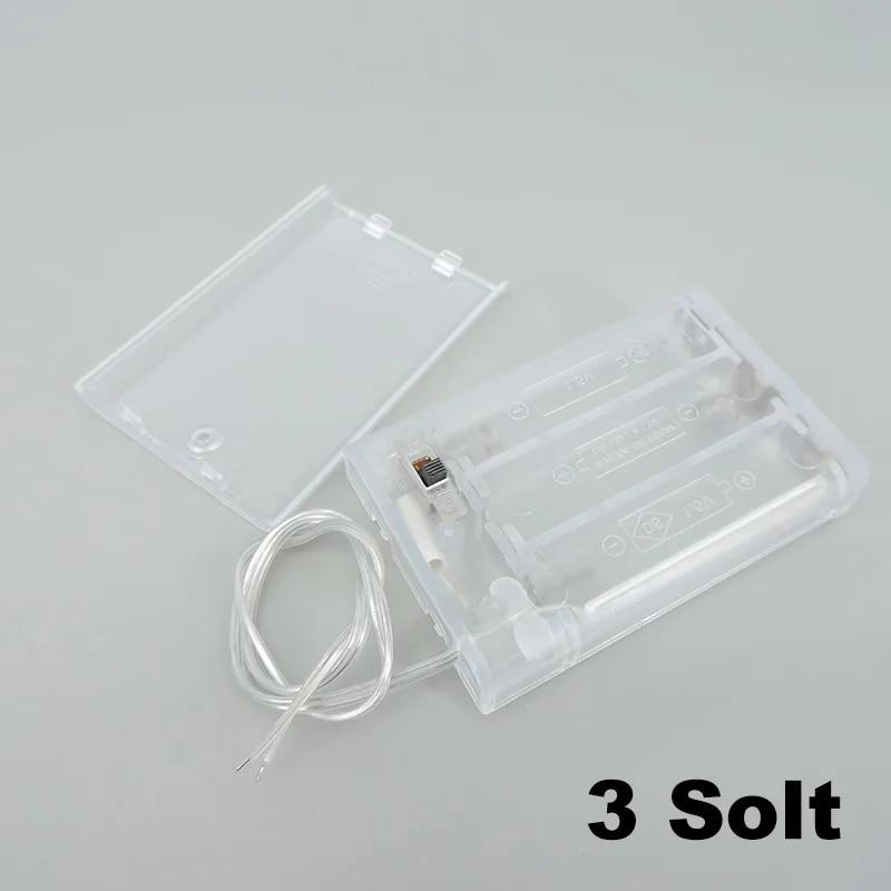 Transparent 2/3 solt AA 3V 4.5V Battery Holder Box Case With Switch AA Battery Holder Box Case With Switch q1