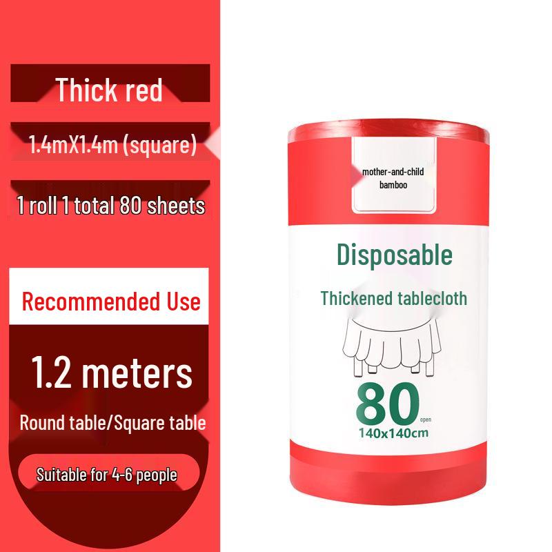 Thickened Waterproof Disposable Plastic Tablecloth for Round & Rectangular Tables
