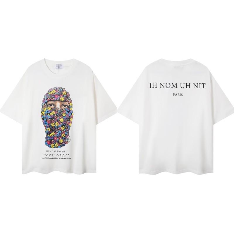 Stranger Things Masked Man Print Tee Men's American IH NOM UH NIT High Street Summer T-Shirt Casual Oversized Top