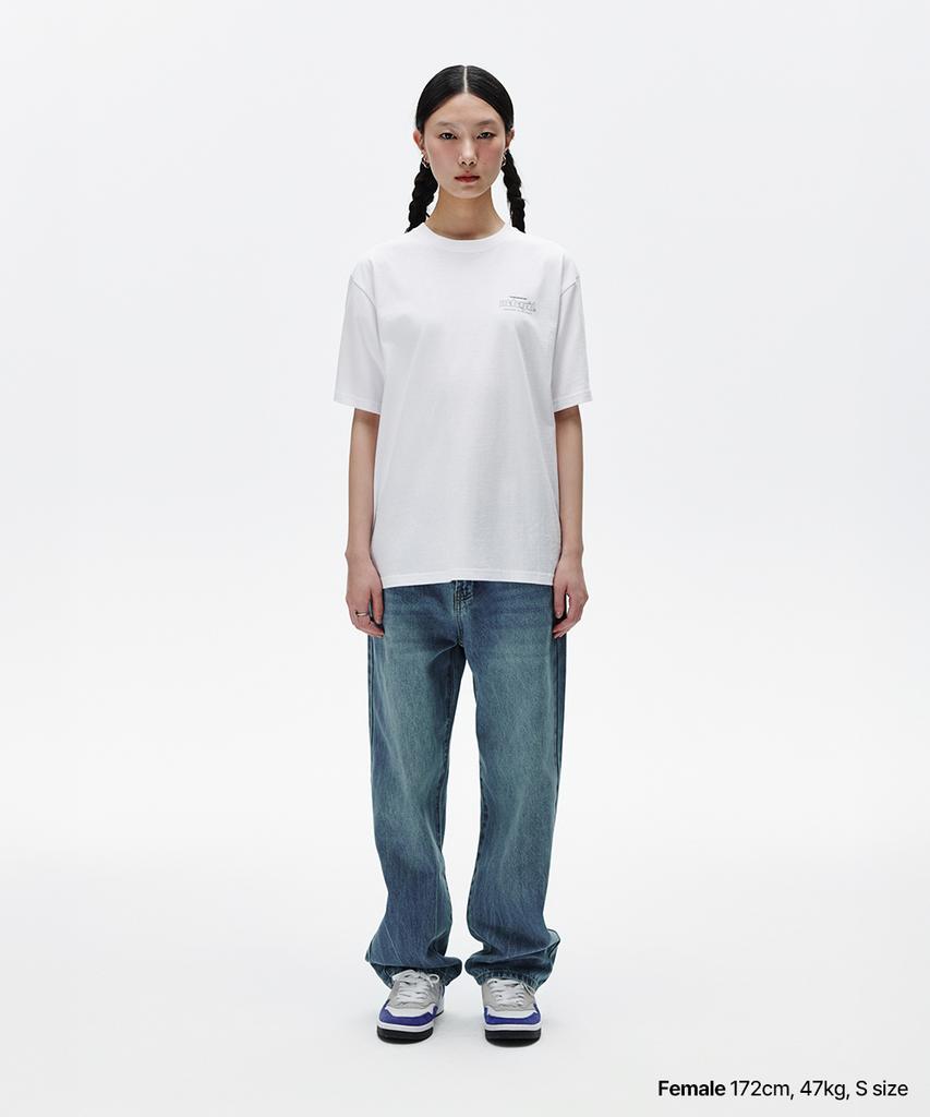 MAHAGRID Back Third Logo Tee White(Mg2Fmmt502A)