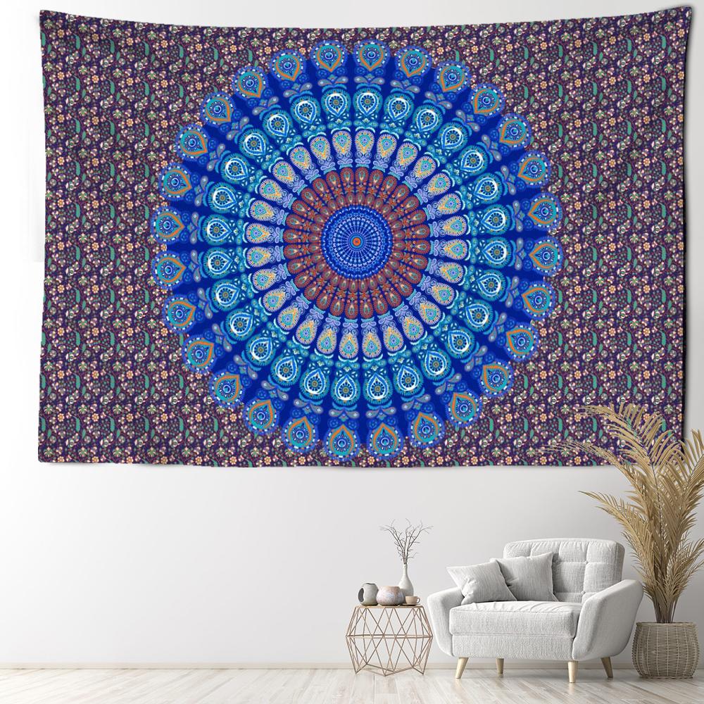 Red and Blue Mandala Tapestry Wall Hanging Hippie Tapiz Bohemian Psychedelic Witchcraft Living Room Dormitory Home Decor