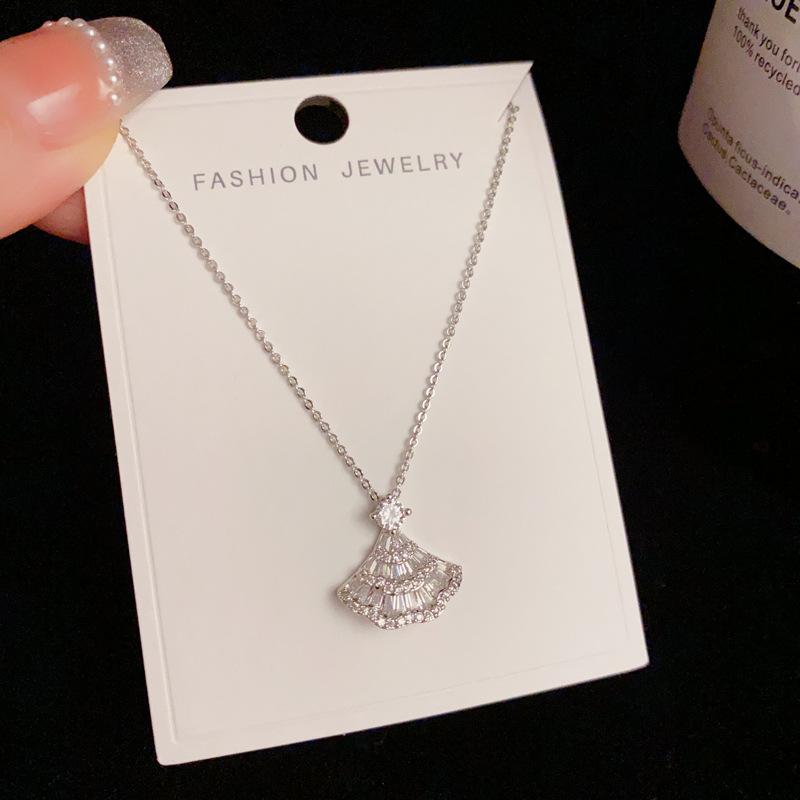 S925 Silver Zirconium Fan-Shaped Earrings: Elegant, Versatile, Exquisite Design with Super Flash for Women.