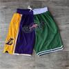Basketball Shorts With Embroidered NBA Team Logos Super Sonic 76ers Lakers Rockets Magic Raptors Ultrafine Fiber Sport