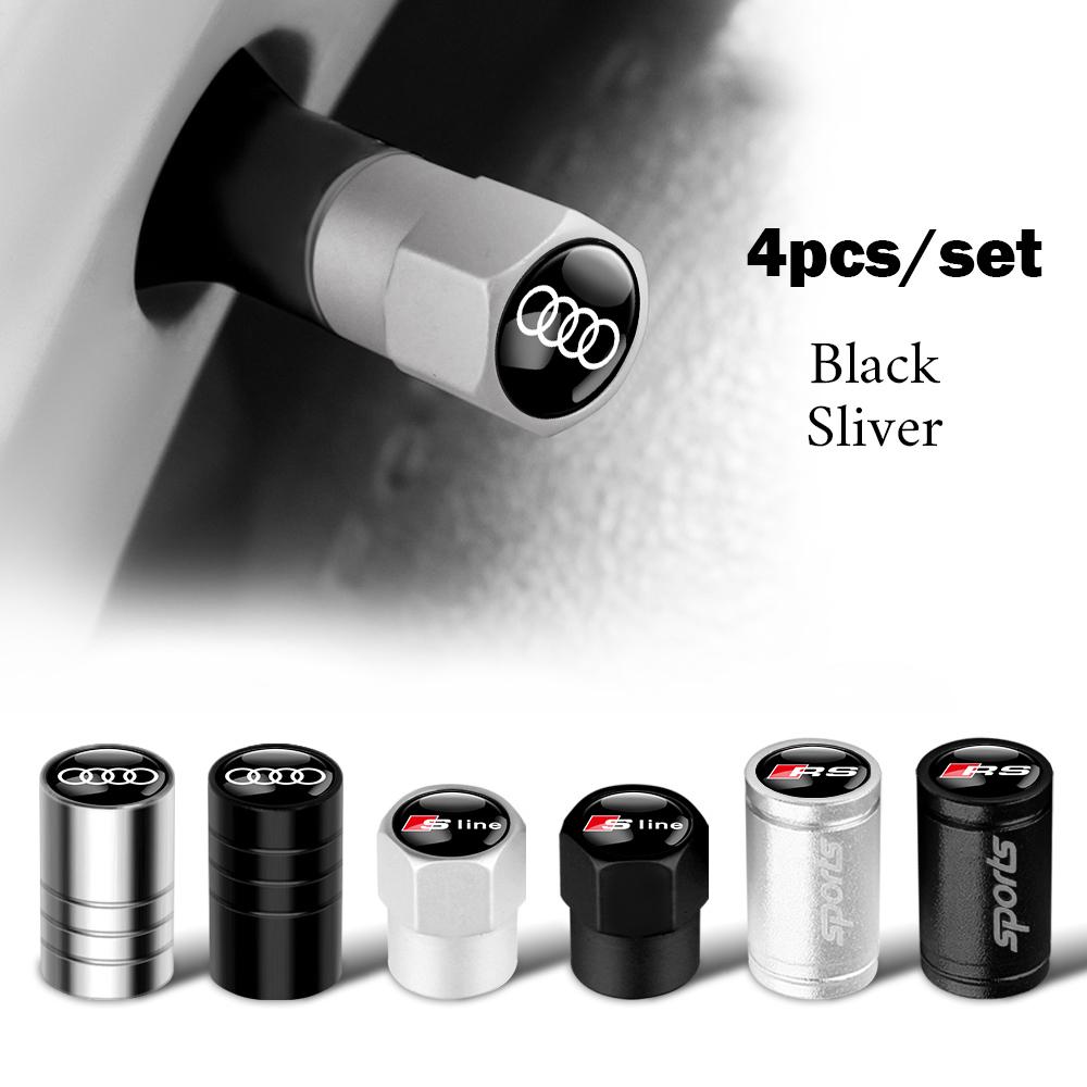 Car Wheel Tire Valve Stem Caps Rim Accessories For 8ysjg Sline Quattro A4 B7 B8 B9 A3 8P 8V 8L A5 A6 C6 C5 C7 A1 A7 TT Q2L Q3 Q7 ysjg8