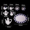 1 Set 1/12 Dollhouse Miniature Flower Patten Porcelain Coffee Tea Cups Ceramic Tableware Dollhouse Kitchen Accessories
