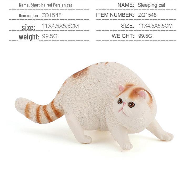 Seashell Cat Figurine: Realistic Kitten Toy Model