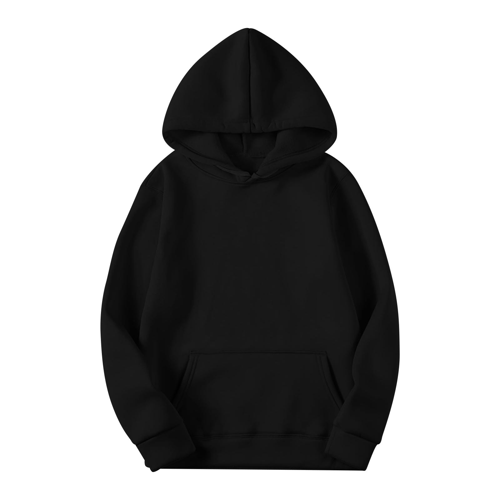 SuJu Heren Casual Los Sweatshirt Kleur Trekkoord Grote Zak Hoodie Sport Sweatshirt XL zwart