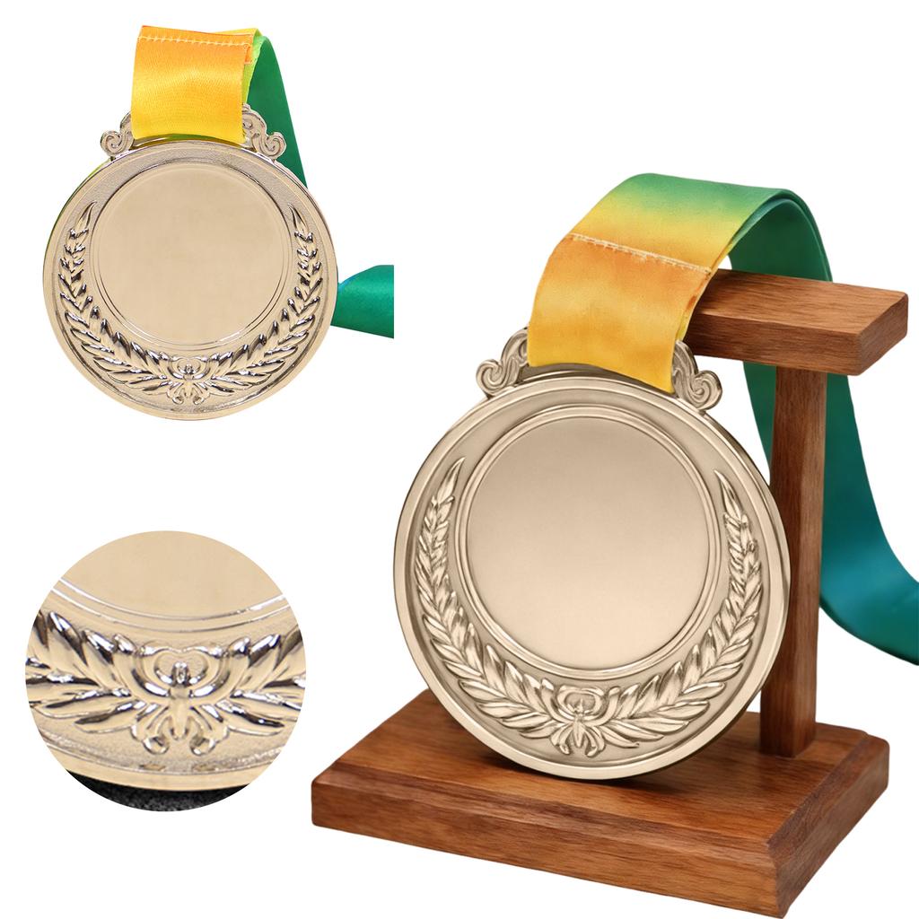 1-10PCS Gold Silver Bronze Winner Medals with Neck Ribbon Golden Winner Awards Medals Football Game Prize School Sports Souveni