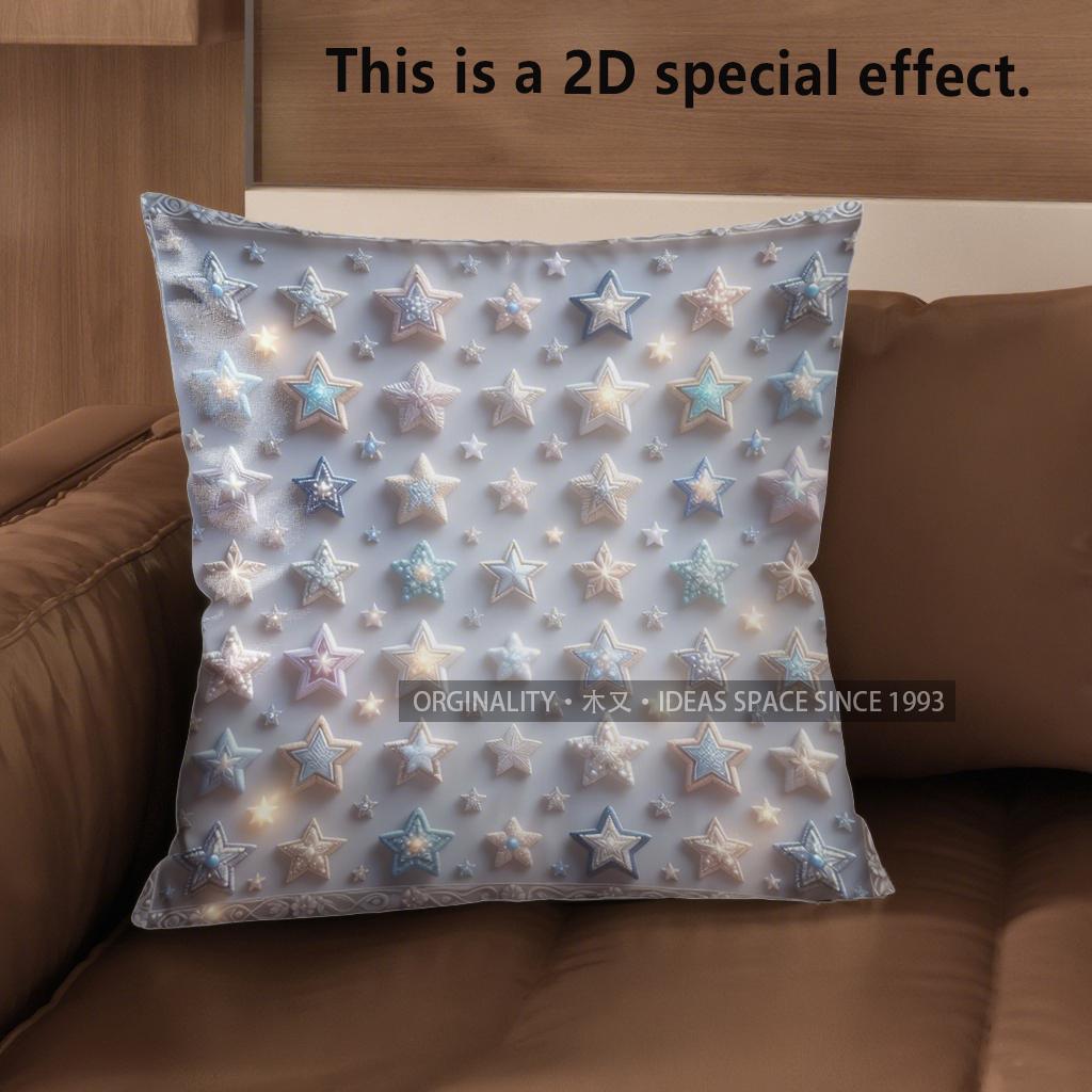 2D Pastel Starry Aesthetic Throw Pillow Covers** Pattern Cushion Cover Suitable For Sofa Bedroom Car Pillow Cover