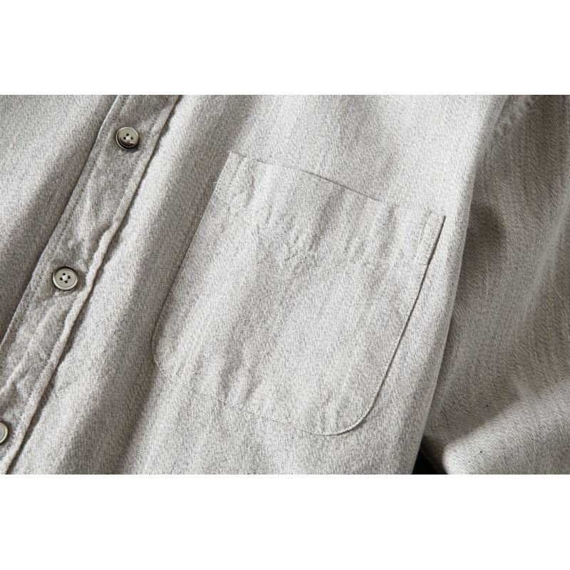 Export Original Order Leftover Stock Autumn Men Washed Pure Cotton Silm Long Sleeves Shirt Men's Casual Large Solid-Colored Shirt Fashion