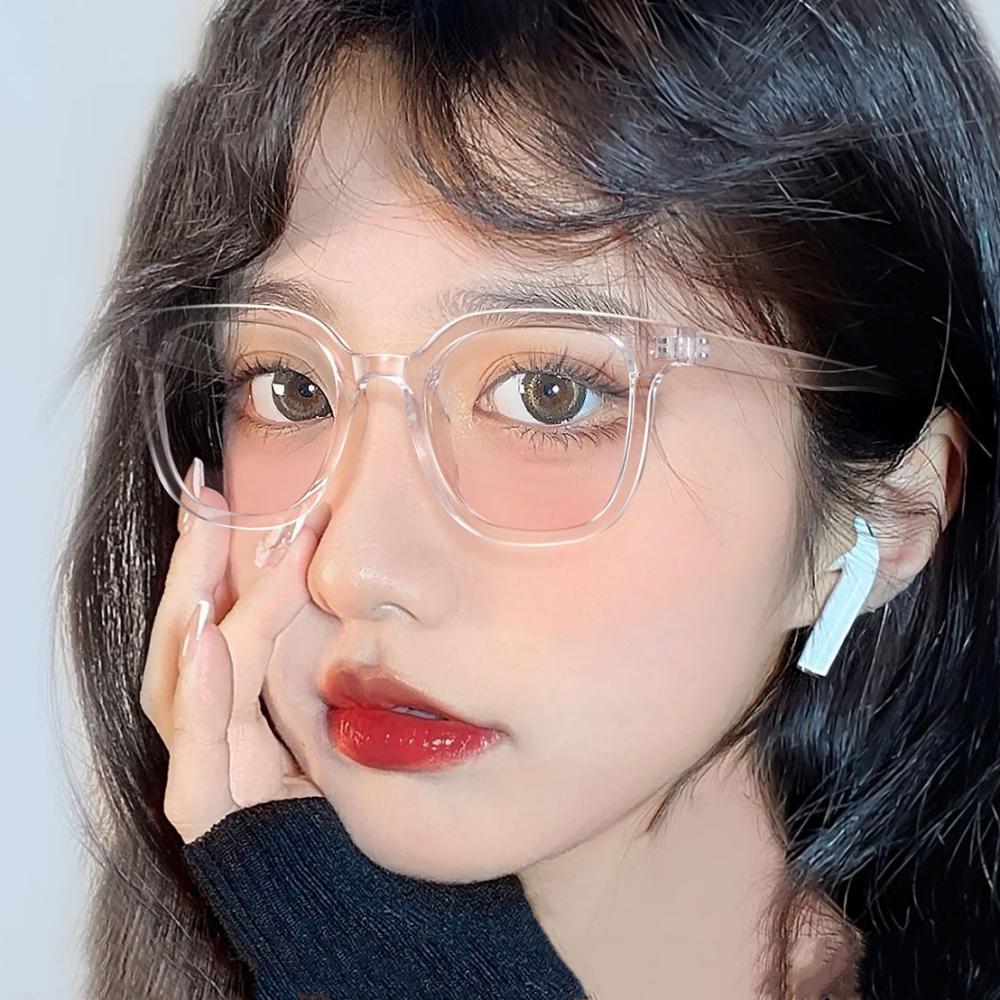 

Постепенно измененные розовые пудровые румяна, простые очки для женщин, Ins, ветрозащитные очки с синим светом, плоское зеркало, обесцвечивание влаги, пудра, румяна прозрачный