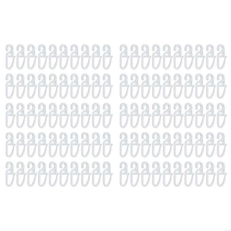 62KD 100Pcs Curtain Movement Essential S Shaped Quiet Track Glider Hook Track Hook