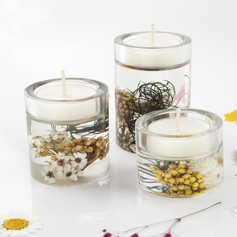 Kerzenhalter Harzformen, Set aus 3 zylindrischen Kerzenständer Epoxidguss Silikonformen für Epoxidharz Kristall Votivkerzenhalter Hochzeitsfeier