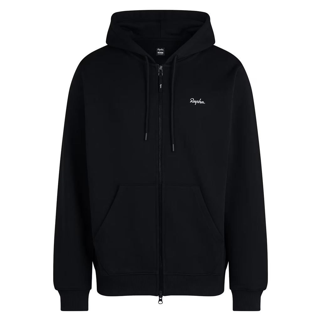 Rapha Cotton Zip Hoodie Black