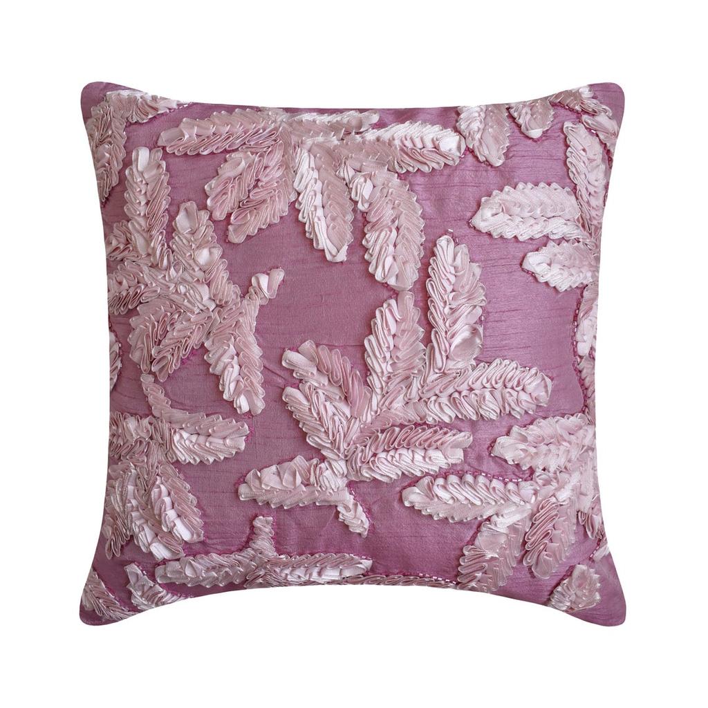 The HomeCentric Dekorativní povlak na polštář Pink Shams Stuha Leaf Tropický motiv Povlaky na polštář Silk Pillow Shams Polštář Shams Květinová - Listově růžová