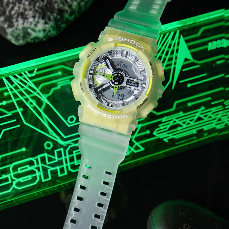 Casio LCD/Pointer Dual Display Series G-SHOCK GA-110 Iceelectric Tough Series Waterproof Shockproof Trend Quartz Movement Resin Strap GA-110LS-7APR