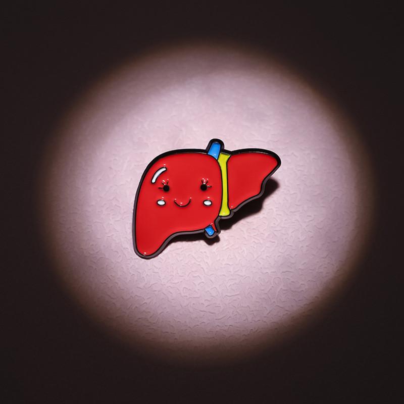 Unique Creative Alloy Organ Shaped Brooch Personalized Liver Heart Lung Design For Fashion Accessories