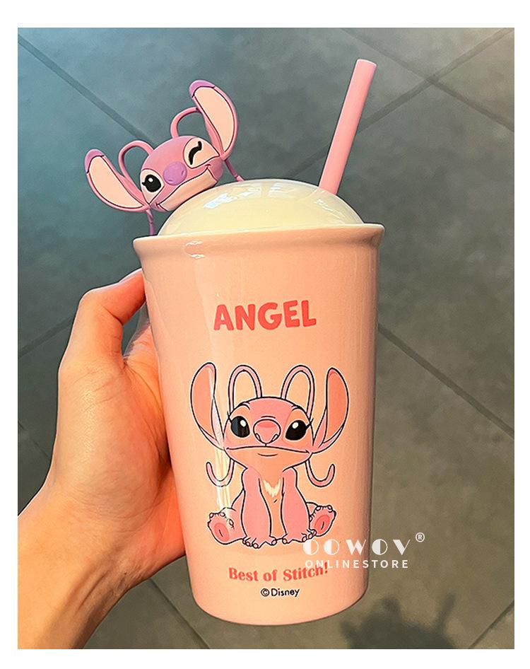 Stitch Mug 2025: Women's Lidded Water & Coffee Cup with Straw - Perfect Birthday Gift