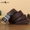 Stainless Steel Buckle Belt for Men, Genuine Leather Pin Buckle, Top Layer Cowhide, Korean Style, Retro Fashion, Trendy, Versatile Casual Trouser Belt