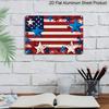 2D Flat, 1pc Patriotic Star Flag Decor Plaque, 12"×8" - Red White & Blue Star Design Wall Sign - Aluminium Wall Hanging Decoration for Holiday, Home
