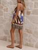 European and American Casual Holiday Sexy Women's Linen Print Spaghetti Strap Dress