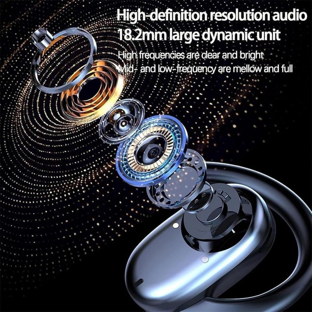 Hanging Ear Earphones Bluetooth 5.4 Open Ear Headphones Wireless Earbuds Ipx5 Waterproof Headsets for Android iOS Workout Gym Sports