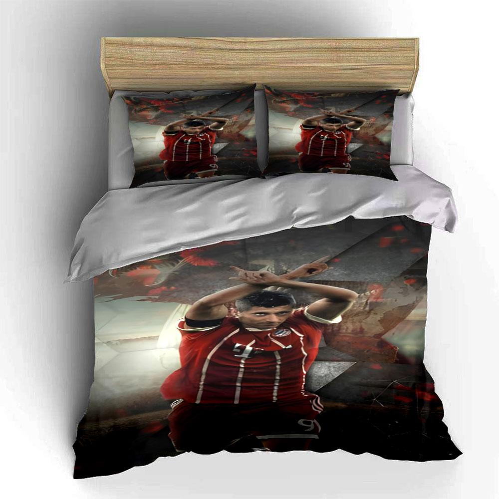 Footballer, red jersey, gesture. Bedding sets Duvet cover sets Duvet covers Pillowcases(1 * Duvet Cover 2 * Pillowcases without duvet insert)