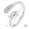 Silver adjustable ring CRYSTAL TEARFLOWER 925 silver