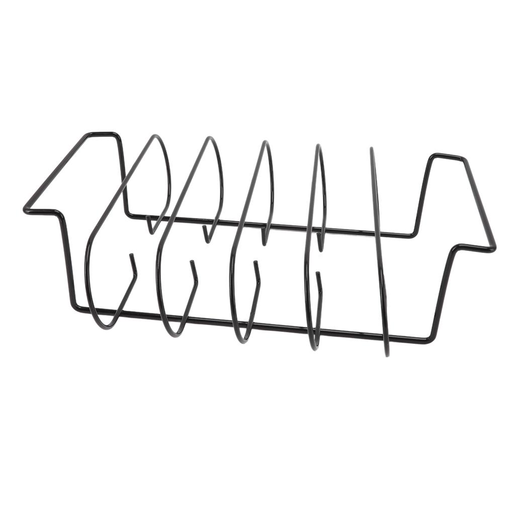 Rib Rack Iron Roasting Stand for Smoking and Grilling Holds Up To 4 Ribs for Outdoor BBQ