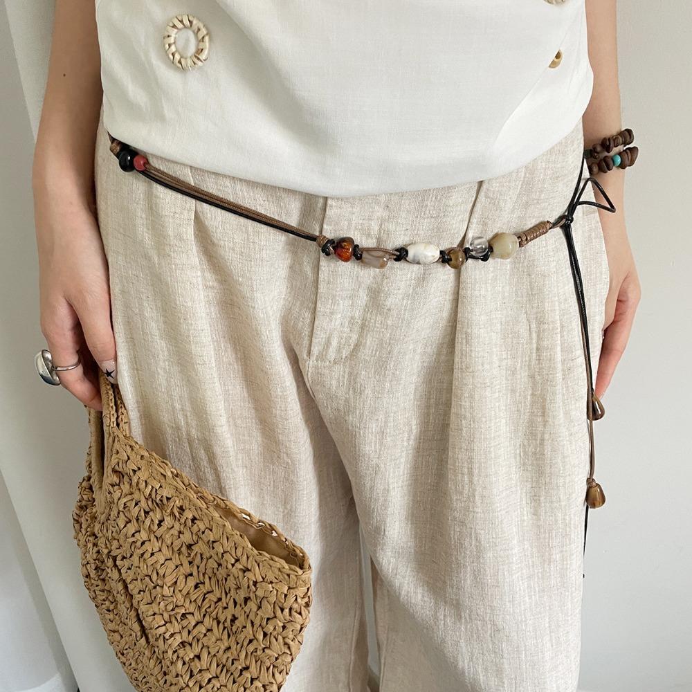 Starfish Pendant Belt Rope Clash Braided Decorative Belt New Waist Chain  Men Women