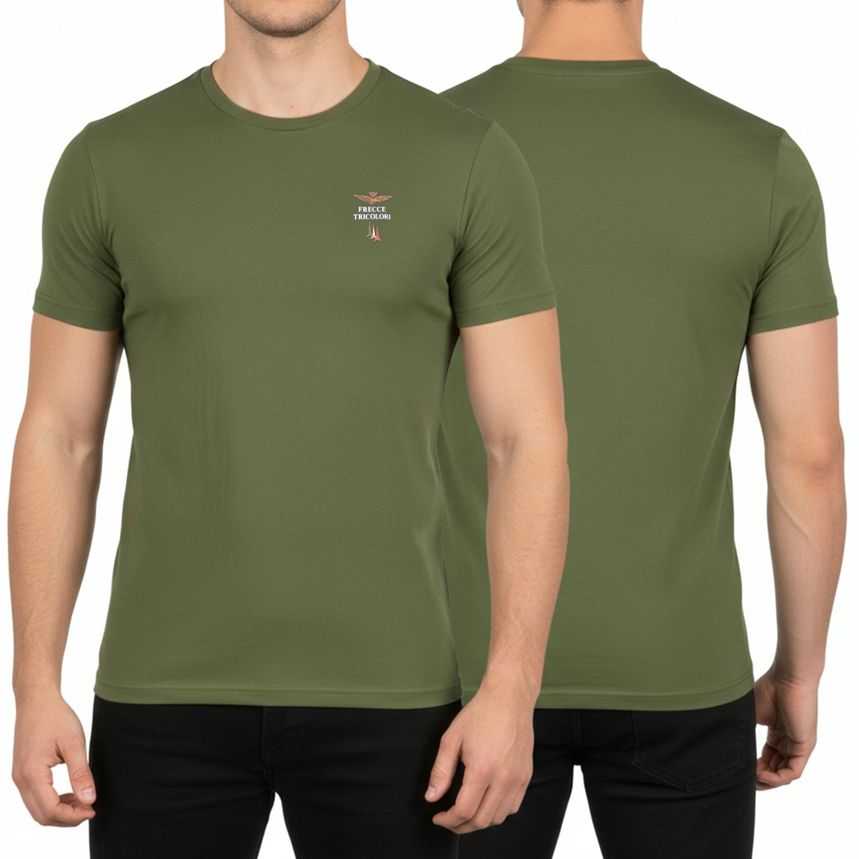 SuperMerchantEU Aeronautica Militare kaki t-shirt heren crew-neck SCOTI005J508-07001 M