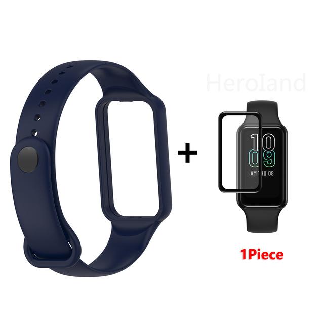 Fashion Silicone WatchStrap For Huami Amazfit Band 7 SmartWatch Band Bracelet Wristband For Amazfit band7 Strap Buckle +film